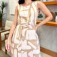 Elegant Printed Sleeveless Side-Slit Dress