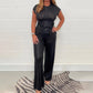 Casual Short Sleeve Top & Solid Color Pants Set