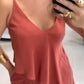 Asymmetrical Hem Cami Top and Pants Set