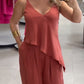 Asymmetrical Hem Cami Top and Pants Set