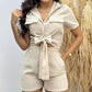 Fashion Bow Tie Shirt + Shorts 2-Piece Set