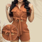 Fashion Bow Tie Shirt + Shorts 2-Piece Set