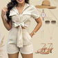 Fashion Bow Tie Shirt + Shorts 2-Piece Set