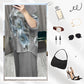 Women's Elegant Floral Print Blouse and Wide Leg Trousers Set