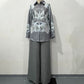 Women's Elegant Floral Print Blouse and Wide Leg Trousers Set