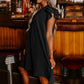 Women's Casual V-Neck Ruffle Pleated Dress