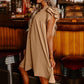 Women's Casual V-Neck Ruffle Pleated Dress