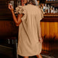 Women's Casual V-Neck Ruffle Pleated Dress