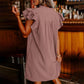 Women's Casual V-Neck Ruffle Pleated Dress