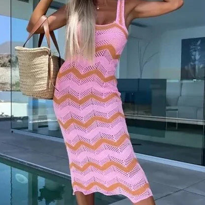 Women's Sleeveless Hollow Out Knit Dress