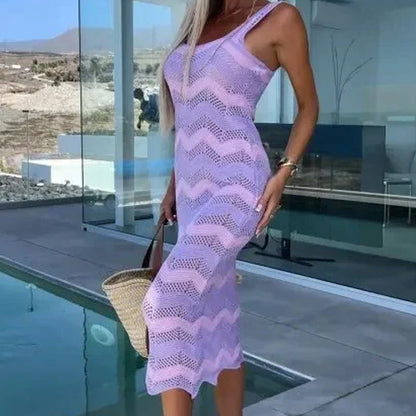 Women's Sleeveless Hollow Out Knit Dress